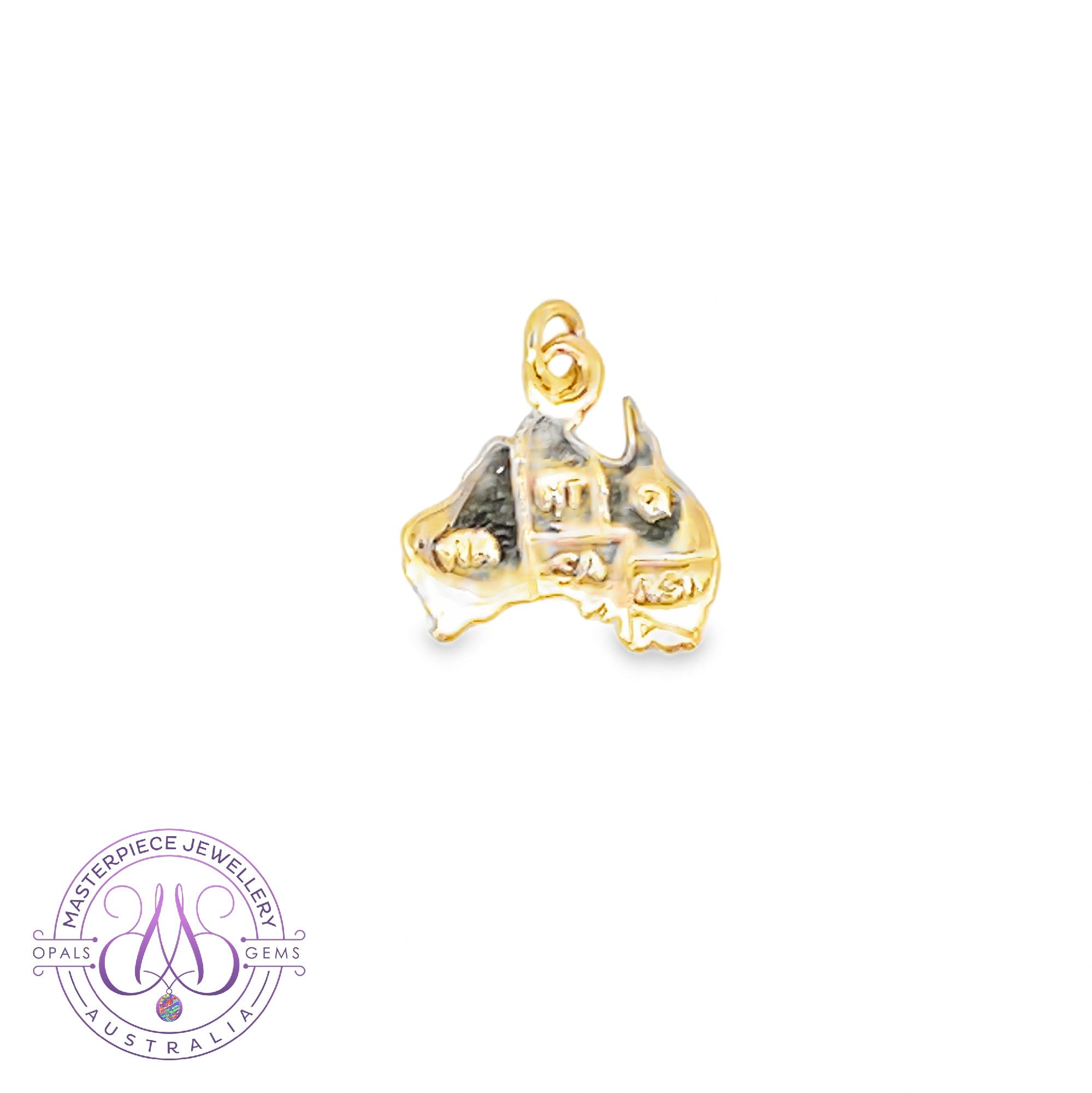 9kt Yellow Gold Map of Australia charm