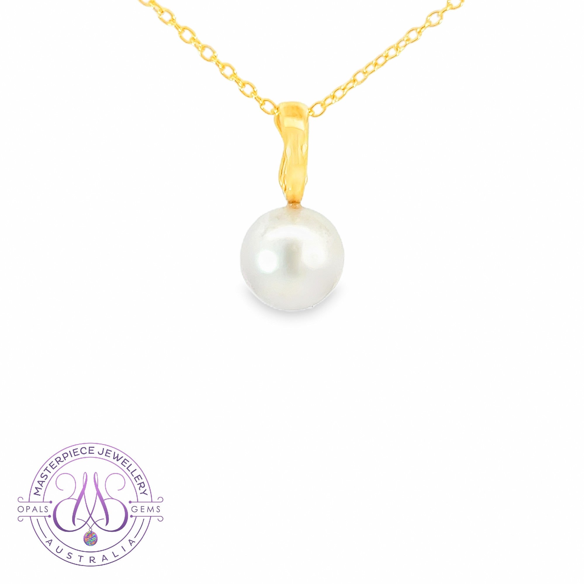 14kt Yellow Gold Pendant with South Sea 8.5-9mm pearl solitaire 