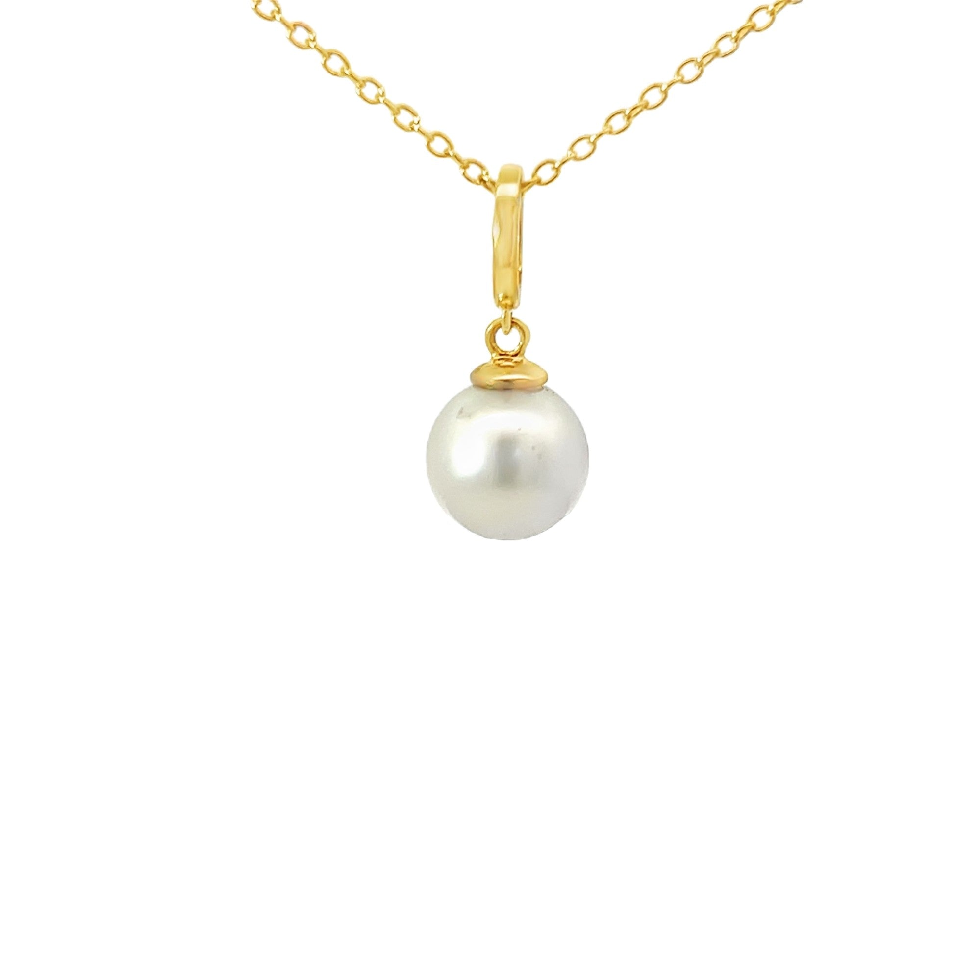 14kt Yellow Gold South Sea 8.5-9mm pearl clip on pendant