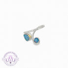 Sterling Silver double curved band opal doublet ring