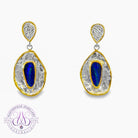 Sterling Silver Two tone dangling shell design Opal doublet 3.31ct earrings