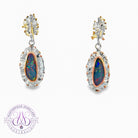 Sterling Silver Ocean sea shell design danglign Opal doublet earrings
