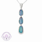 Sterling Silver drop style 3 Opal doublet pendant
