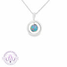 Sterling Silver circle deisgn Opal doublet 5.5mm pendant
