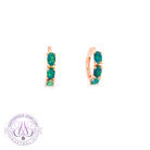 Rose Gold plated silver huggie opal triplet 5x3mm earrings