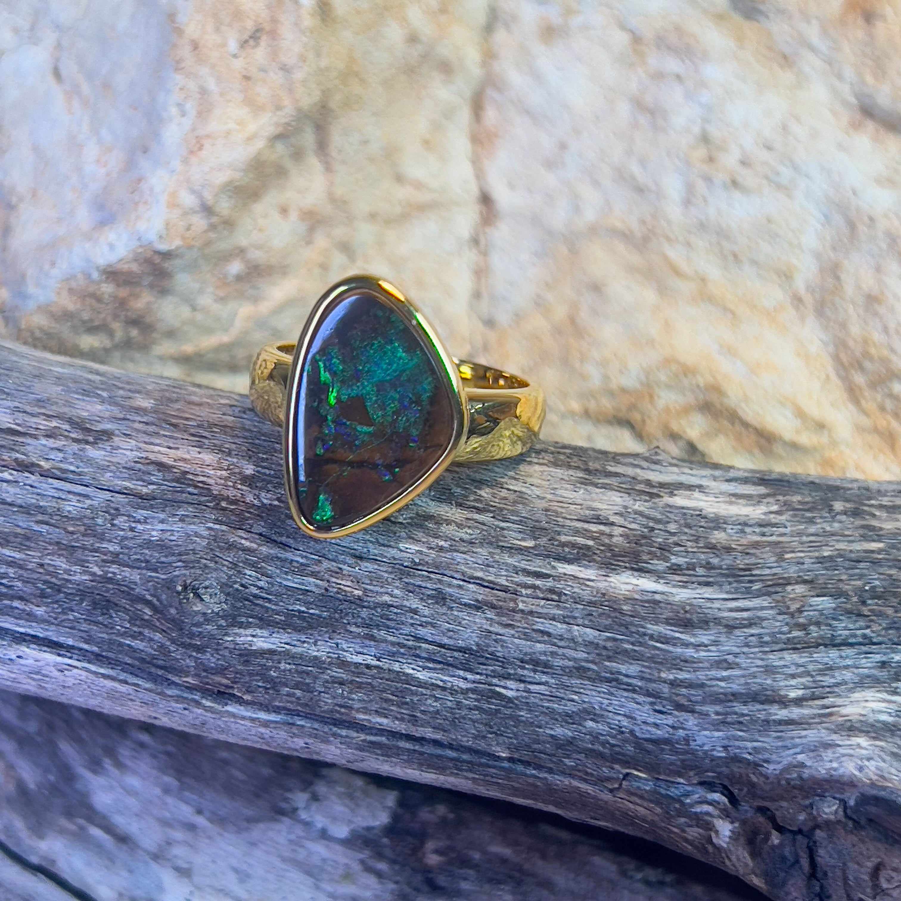 Gold plated sterling silver Boulder Opal 4.6ct - Masterpiece Jewellery Opal & Gems Sydney Australia | Online Shop