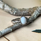 Sterling Silver 8x6mm White Opal ring bezel set solitaire - Masterpiece Jewellery Opal & Gems Sydney Australia | Online Shop