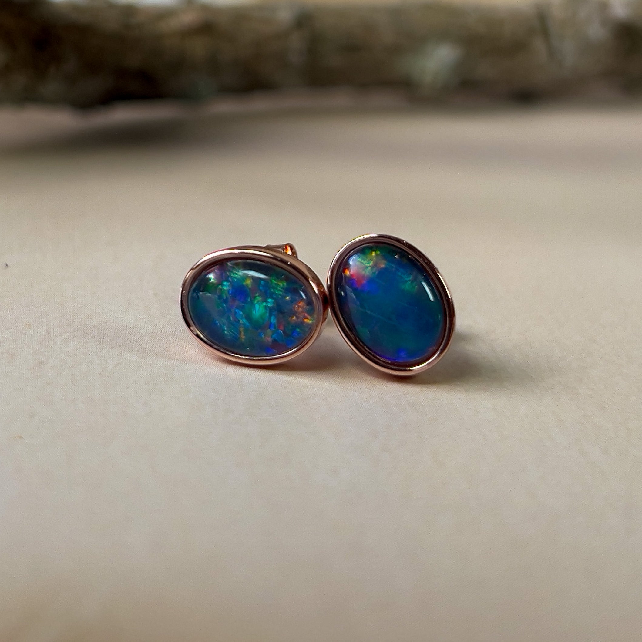 Dark opal earrings store