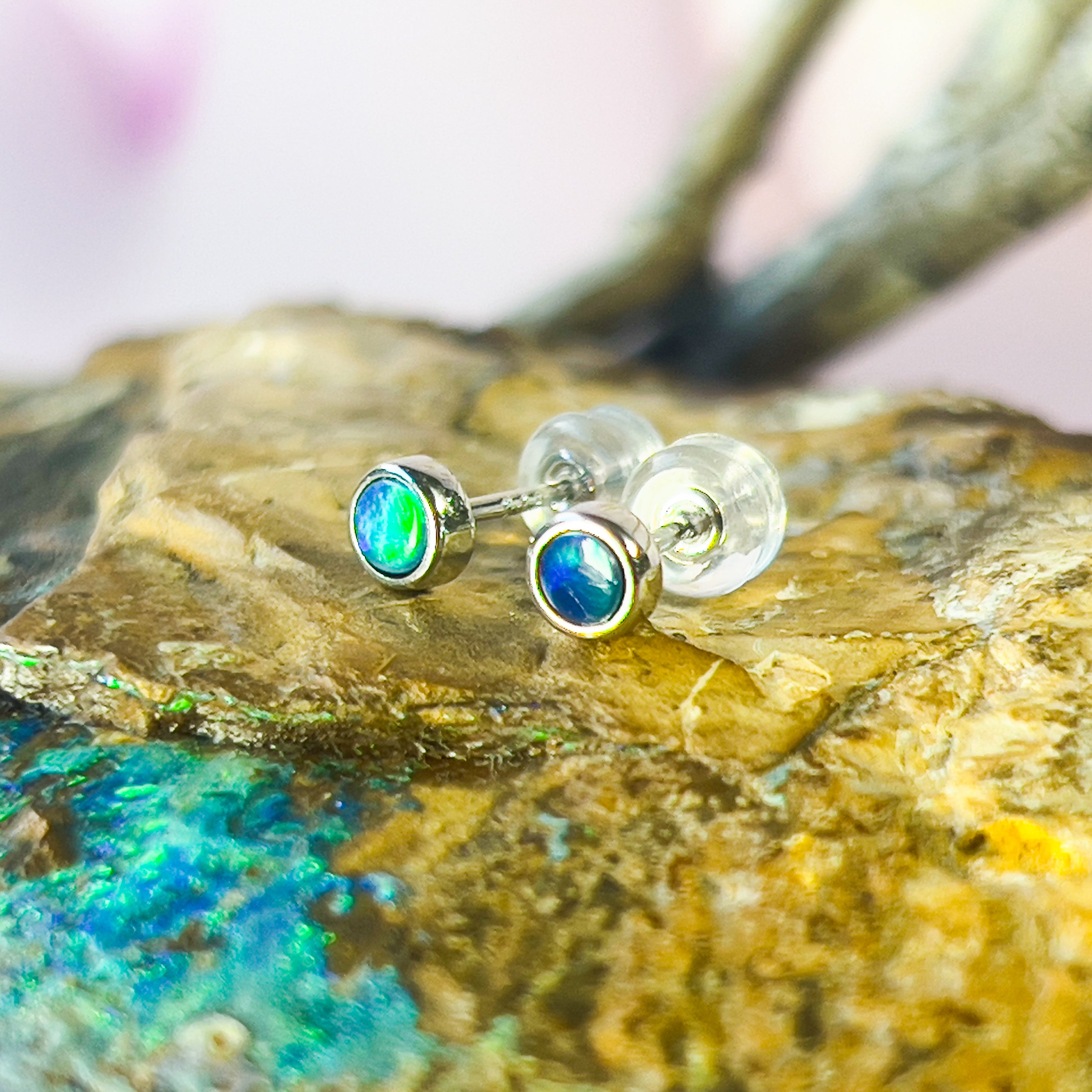 Opal earrings for men discount