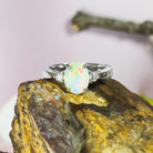 14kt White Gold 0.98ct Crystal Opal and Diamond ring - Masterpiece Jewellery Opal & Gems Sydney Australia | Online Shop