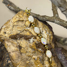 Gold plated Sterling Silver 7x5mm White Opal and ball alternating bracelet - Masterpiece Jewellery Opal & Gems Sydney Australia | Online Shop