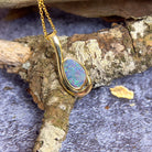 Gold Plated swirl Opal doublet 27.7x11mm pendant - Masterpiece Jewellery Opal & Gems Sydney Australia | Online Shop