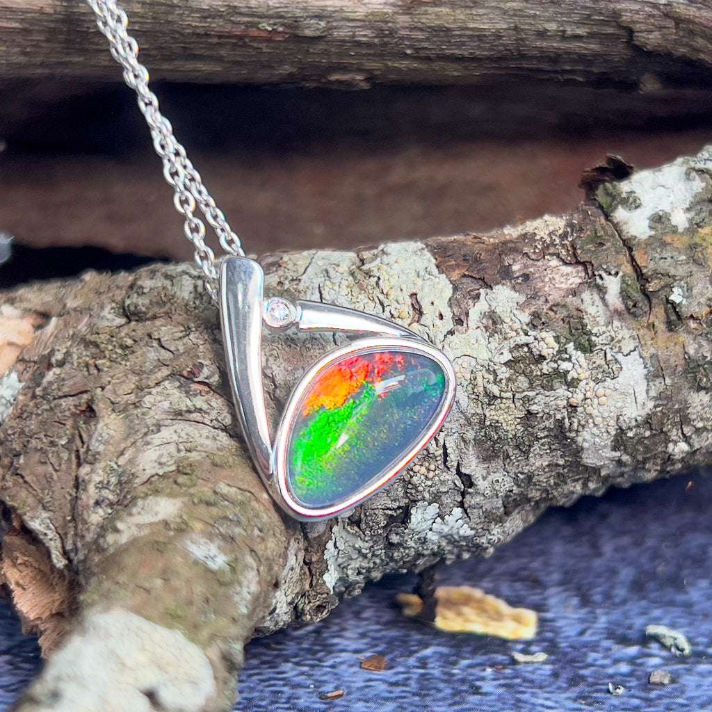 Sterling Silver Opal triplet pendant 18.2x14.8mm - Masterpiece Jewellery Opal & Gems Sydney Australia | Online Shop