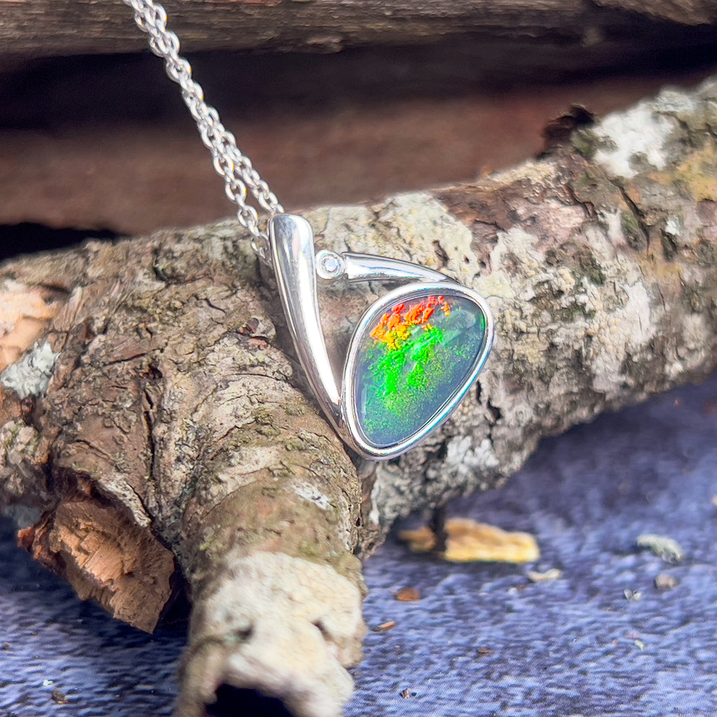 Sterling Silver Opal triplet pendant 18.2x14.8mm - Masterpiece Jewellery Opal & Gems Sydney Australia | Online Shop