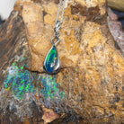 Sterling Silver Opal triplet pearshape 30x9.5mm pendant - Masterpiece Jewellery Opal & Gems Sydney Australia | Online Shop