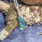 Sterling Silver Opal doublet pearshape 28x1.6mm pendant - Masterpiece Jewellery Opal & Gems Sydney Australia | Online Shop