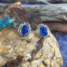 Sterling Silver Opal triplet cut out design studs - Masterpiece Jewellery Opal & Gems Sydney Australia | Online Shop