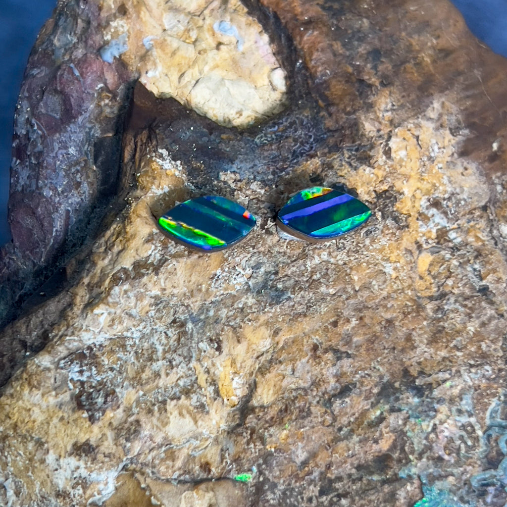 Loose Opal doublet pair 1.5ct - Masterpiece Jewellery Opal & Gems Sydney Australia | Online Shop