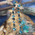 18kt Yellow Gold Long Drop style earrings Blue Topaz - Masterpiece Jewellery Opal & Gems Sydney Australia | Online Shop