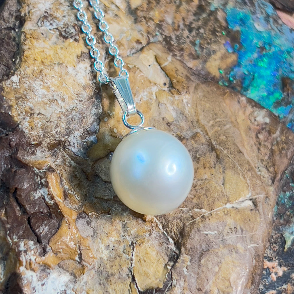 Sterling Silver South Sea 9-10mm Pearl Pendant - Masterpiece Jewellery Opal & Gems Sydney Australia | Online Shop