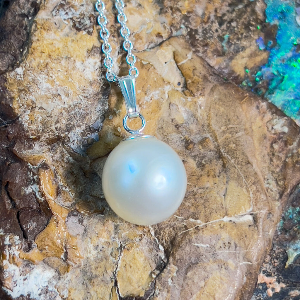 Sterling Silver South Sea 9-10mm Pearl Pendant - Masterpiece Jewellery Opal & Gems Sydney Australia | Online Shop
