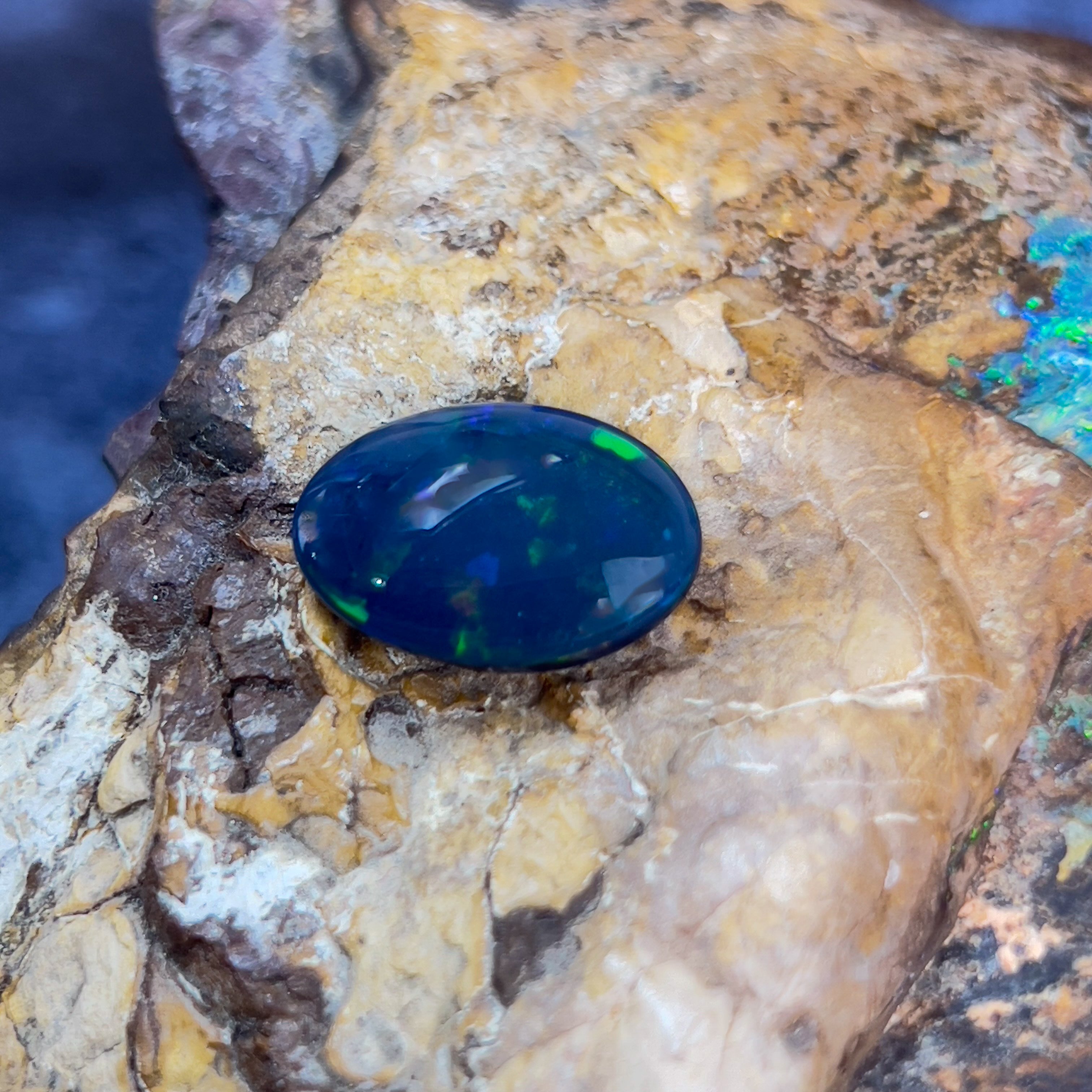One Oval Black Opal 7.9ct - Masterpiece Jewellery Opal & Gems Sydney Australia | Online Shop