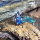 Sterling Silver Boulder Opal 24x14.5mm ring - Masterpiece Jewellery Opal & Gems Sydney Australia | Online Shop