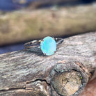Sterling Silver 9x7.5mm Black Opal solitaire ring - Masterpiece Jewellery Opal & Gems Sydney Australia | Online Shop