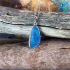 Sterling Silver Green Blue Opal 21x10mm pendant - Masterpiece Jewellery Opal & Gems Sydney Australia | Online Shop