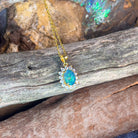 Silver Gold plated cluster pendant 8x6mm Opal triplet - Masterpiece Jewellery Opal & Gems Sydney Australia | Online Shop