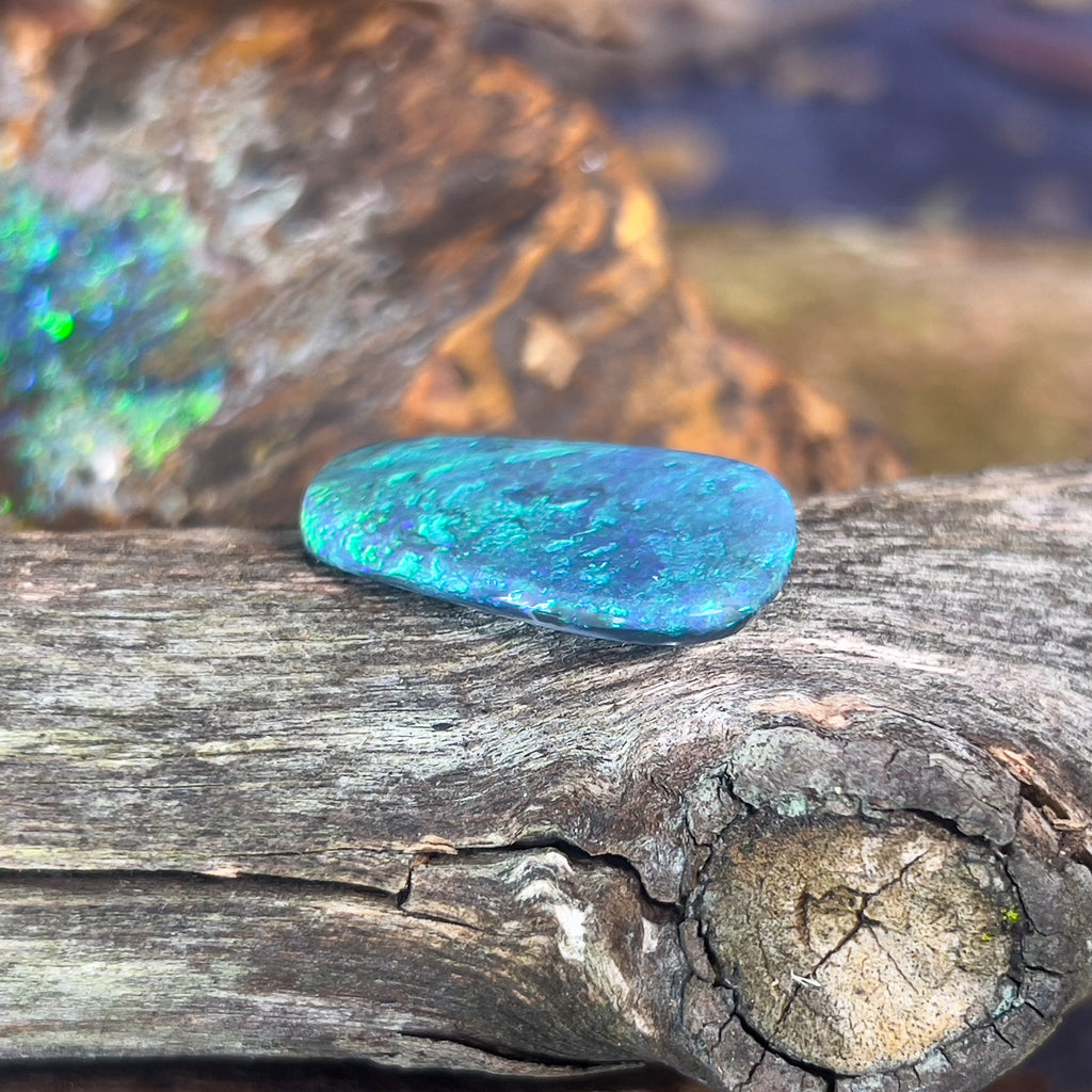 Loose Black Opal Blue Green 8.65ct Rectangular shape - Masterpiece Jewellery Opal & Gems Sydney Australia | Online Shop