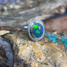 18kt White Gold multi piece Black Opal diamond ring, pendant and brooch piece - Masterpiece Jewellery Opal & Gems Sydney Australia | Online Shop