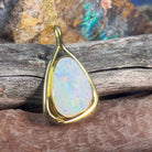 18kt Yellow Gold White Opal 10.24ct bezel set freeform pendant - Masterpiece Jewellery Opal & Gems Sydney Australia | Online Shop