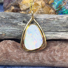 18kt Yellow Gold White Opal 10.24ct bezel set freeform pendant - Masterpiece Jewellery Opal & Gems Sydney Australia | Online Shop