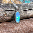 Sterling Silver Light Opal doublet pendant 16x7mm - Masterpiece Jewellery Opal & Gems Sydney Australia | Online Shop