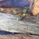 18kt Yellow Gold Black Opal 0.15ct shaped band - Masterpiece Jewellery Opal & Gems Sydney Australia | Online Shop