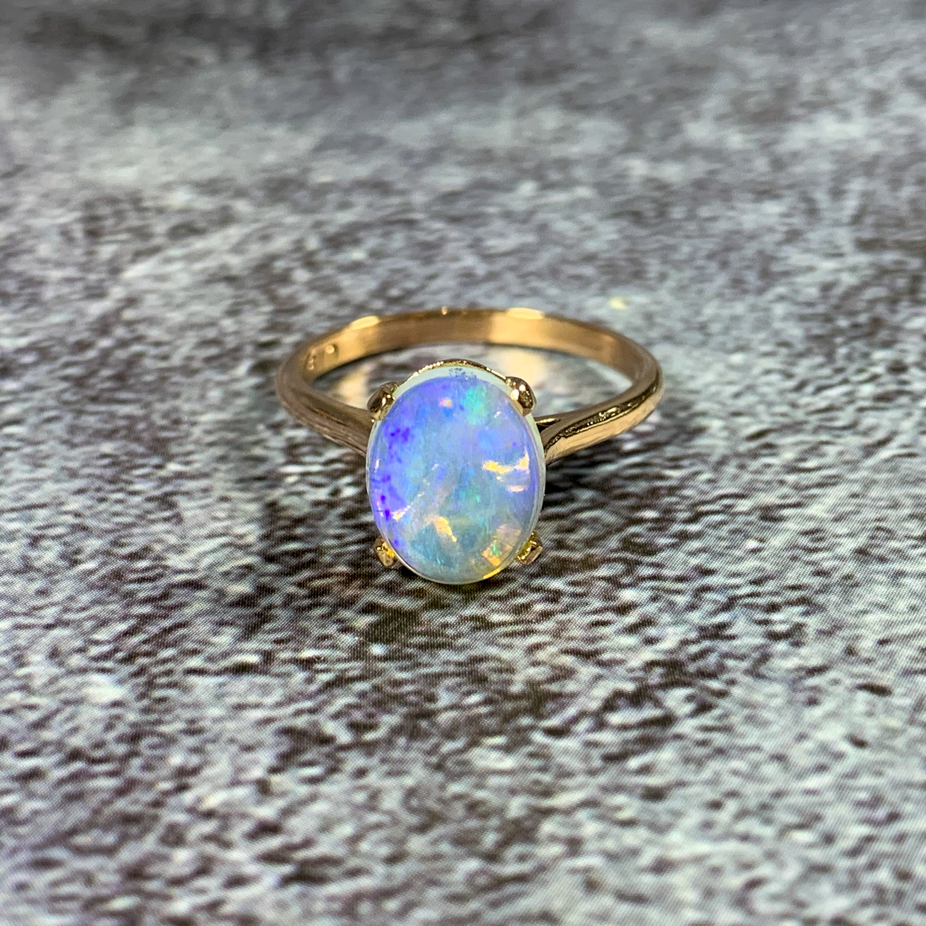 9kt Rose Gold Light Opal 1.64ct solitaire ring - Masterpiece Jewellery Opal & Gems Sydney Australia | Online Shop