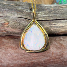 18kt Yellow Gold pear shape White Opal 7.82ct pendant - Masterpiece Jewellery Opal & Gems Sydney Australia | Online Shop