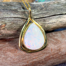 18kt Yellow Gold pear shape White Opal 7.82ct pendant - Masterpiece Jewellery Opal & Gems Sydney Australia | Online Shop