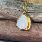 18kt Yellow Gold pear shape White Opal 7.82ct pendant - Masterpiece Jewellery Opal & Gems Sydney Australia | Online Shop