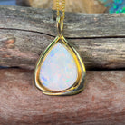 18kt Yellow Gold pear shape White Opal 7.82ct pendant - Masterpiece Jewellery Opal & Gems Sydney Australia | Online Shop