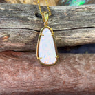 18kt Yellow Gold freeform White Opal 6.74ct pendant - Masterpiece Jewellery Opal & Gems Sydney Australia | Online Shop