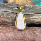 18kt Yellow Gold freeform White Opal 6.74ct pendant - Masterpiece Jewellery Opal & Gems Sydney Australia | Online Shop