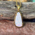 18kt Yellow Gold freeform White Opal 6.74ct pendant - Masterpiece Jewellery Opal & Gems Sydney Australia | Online Shop