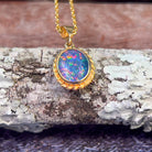 18kt Yellow Gold Opal triplet 10x8mm Rope finish pendant - Masterpiece Jewellery Opal & Gems Sydney Australia | Online Shop