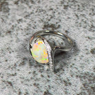 Platinum White Opal 2.08ct and Diamond ring - Masterpiece Jewellery Opal & Gems Sydney Australia | Online Shop