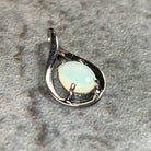 Sterling Silver 8x6mm White Opal Tear drop design pendant - Masterpiece Jewellery Opal & Gems Sydney Australia | Online Shop