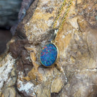 9kt Yellow Gold 9x7mm Opal doublet bezel set pendant - Masterpiece Jewellery Opal & Gems Sydney Australia | Online Shop