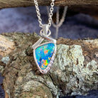 Sterling Silver Opal traingular 10x7.9mm pendant - Masterpiece Jewellery Opal & Gems Sydney Australia | Online Shop