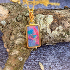 Gold plated Silver Opal rectangular 21x8mm pendant - Masterpiece Jewellery Opal & Gems Sydney Australia | Online Shop